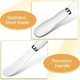 Cheese Spreader Cheese Butter Knife Stainless Steel Knife With White Porcelain Handles Multipurpose Butter Knives For Kitchen Use 5.74 Inch(4 Pieces)
