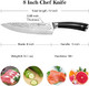 Paudin Chef Knife 8 Inch Ultra Sharp Professional Chef Knife High Carbon German Stainless Steel Kitchen Knives With Ergonomic Abs Handle Kitchen Knife For Home & Restaurant
