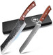 Purple Dragon Chef Knife Meat And Vegetable Cleaver Hand Forged Boning Knife 8.5 Inch With Damascus Bread Knife 8 Inch