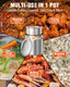 Pyy Seafood Boil Pot - 60Qt Turkey Fryer With Basket & Lid Stainless Steel Crab Lobster Crayfish Shrimp Stock Pot Boiler Deep Fried Cooker For Commercial Outdoors Or Gatherings 21.7 17.3"