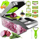 14 In 1 Multifunctional Food Chopper - With Vegetable Peeler Slicer Dicer Cutter For Onion Carrot Cucumber - Grey
