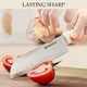 Knife Set For Kitchen Retrosohoo 5-Pieces White Cooking Knife Set With Storage Knife Holder Sharp Stainless Steel Knife Block Set For Cutting Slicing Dicing Chopping (White)