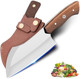 11-Inch Chinese Cleaver Chef Knife Clever Knife Chinese Vegetable Cleaver Kitchen Chopping Knife Chopper Knife And Meat Cleaver Knife With Leather Sheath (10 Inch Rail Steel Cealver)
