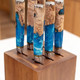 Senken Rotating Magnetic Knife Block Without Knives Natural Acacia Hardwood - 360 Degrees Rotation - Ultra Strong Neodymium Magnets Universal Knife Holder & Storage (Rotating Magnetic Block)