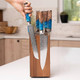 Senken Rotating Magnetic Knife Block Without Knives Natural Acacia Hardwood - 360 Degrees Rotation - Ultra Strong Neodymium Magnets Universal Knife Holder & Storage (Rotating Magnetic Block)