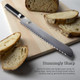 Shun Classic Blonde 9" Bread Knife Handcrafted Japanese Serrated Knife Vg-Max Core With Damascus Stainless Steel Cladding Pakkawood Handle Slicing Tool For Professional And Home Chefs