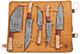 Smart & Sharp Custom Handmade Damascus Chef Knives Set/Kitchen Knives 5 Pieces Set Ss-17210 And 17211 Poplar Wood