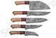 Smart & Sharp Custom Handmade Damascus Chef Knives Set/Kitchen Knives 5 Pieces Set Ss-17210 And 17211 Poplar Wood