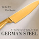Styled Settings Black And Gold Chef Knife – German Stainless Steel Kitchen Knife – Ultra-Sharp Titanium-Coated Blade – Precision Cutting Knife For Home & Professional Chefs – Ideal