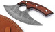 Handmade Damascus Steel Ulu Knife - Fixed Blade Knife For Chopping Boning Slicing Cutting Solid Rose Wood Handle With Leather Sheath WoodSteel