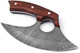Handmade Damascus Steel Ulu Knife - Fixed Blade Knife For Chopping Boning Slicing Cutting Solid Rose Wood Handle With Leather Sheath WoodSteel
