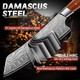 Tijeras 2 Pcs Professional Meat Cleaver Knife With Damasucs Santoku Knife