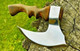 Viking Pizza Cutter Axe Ll Viking Butcher Cleaver Knife With Wooden Handle - Ultra-Sharp Steel Axe Blade & Leather Sheath And Functional Kitchen Tool