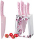 Chef Knife Set 6 Pieces Stainless Steel Professional Kitchen Knife Set With Acrylic Stand For Cooking Lightweight Strong Anti-Slip Pink Knives Set Kitchen s For Women (Pink) One Size Chef Knife Set 6 Pieces Stainless Steel Professional Kitchen Knife Set With Acrylic Stand For Cooking Lightweight Strong Anti-Slip Pink Knives Set Kitchen s For Women (Pink) One Size