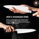 Professional Japanese Kitchen Knife - 8Inch Sharp Chef Knife - High Grade Stainless Steel With Pakka Wood Handle ( Box Included)