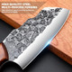 3 Piexcs Hand Forged Chef'S Knife Kitchen Knife Set With Solid Wood Handle & Leather Knife Sheath. Suitable For Outdoor Camping Bbq Meat Cleaver Knifekitchen Tool