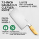 7.5-Inch Damascus Cleaver Knife – 3-Layer 10Cr15Comov Composite Steel Blade Pakka Wood Handle Premium Box Professional Butcher Knife For Meat Bone And Vegetables
