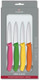 Victorinox 1 4-Piece Set Of 3.25 Inch Swiss Classic Paring Knives With Straight Edge Spear Point 3.25" Pink/Green/Yellow/Orange