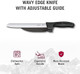 Victorinox Swiss Classic Dux Knife - Kitchen Knife With Adjustable Guide - Cooking Knife For Cutting Meat Bread & More - Black Handle 8.25"