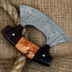 Damascus Steel Ulu Knife Multi-Purpose Alaska Knife For Chopping Rocking Mincing Slicing Meat & Herb (Wcu-03) (Wood)