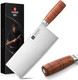 Xinzuo 7.4 Inch Professional Chinese Chef KnifeRazor-Sharp Composite Stainless Steel Cleaver Kitchen Knife For Cutting Meat，Vegetable With Red Wood Handle