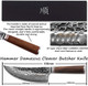 Yousunlong Cleaver Knife 8 Inch（205Mm） Butcher Knife Japanese Hammered Damascus Steel Natural Walnut Wooden Handle With Leather Sheath