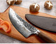 Yousunlong Cleaver Knife 8 Inch(205Mm) Butcher Knife Japanese Hammered Damascus Steel Natural Walnut Wooden Handle With Leather Sheath Yousunlong Cleaver Knife 8 Inch(205Mm) Butcher Knife Japanese Hammered Damascus Steel Natural Walnut Wooden Handle With Leather Sheath