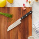 Henckels Classic Razor-Sharp Hollow Edge Santoku Knife 5 Inch German Engineered Informed By 100+ Years Of Mastery Black/Stainless Steel