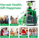 Cold Press Juicer Aeitto Slow Masticating Juicer with Wide & Dual Feed Chute for Vegetables and Fruits High Juice Yield Self Feeding for Juice Extractor Dark Green
