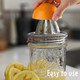 Easy Use Mason Jar Juicer Lid for 3.38 Inch Mason Jar Juicer Lid Wide Mouth(2 Pieces) Stainless Steel Hand Squeezer Top For Citrus Lemon Orange