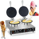 Waffle Cone Maker Commercial 2600W Professional Ice Cream Cone Waffle Maker Machine Electric Commercial Waffle Cone Maker Machine With Temp & Time Control for for Restaurant Bakery Snack Bar Family