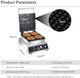 Commercial Round Waffle Maker 4pcs Nonstick Electric Waffle Maker Machine Stainless Steel Nonstick Double Side Belgian Waffle Maker for Bakery Restaurant Snack Bar Home