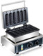 Commercial Corn Dog Waffle Maker 1600W Lolly stick waffle Maker 6 Slice Non-Stick Stainless Steel Corn Hot Dog Waffle Iron with Temp and Time Control for Restaurant Bakery Snack Bar Family