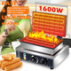 Commercial Corn Dog Waffle Maker 1600W Lolly stick waffle Maker 6 Slice Non-Stick Stainless Steel Corn Hot Dog Waffle Iron with Temp and Time Control for Restaurant Bakery Snack Bar Family