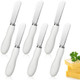 AISBUGUR Butter Knife Spreader 4Pack Knives with Comfortable Handle and Stainless Steel Blade Cheese Spreader for Kitchen 5.3" White AISBUGUR Butter Knife Spreader 4Pack Knives with Comfortable Handle and Stainless Steel Blade Cheese Spreader for Kitchen 5.3" White