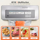 Vacuum Sealer Machine 90Kpa Powerful Vacuum Sealer Machine for Food Storage Multi-Functional Food Sealer with Vacuum Bags & 2 Roll Bags Build-in Cutter-Digital Countdown Display (Silver)