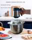 5L Electric Meat Grinder Stainless Steel Dough Machine 500w Strong Food Processing Machine 5-Speed Mode Used For Dough Stirring Onion Meat Nuts Fruits Garlic Vegetables Baby Food