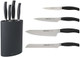 Arcos Forged Kitchen Knife Set 4 Pieces (Paring Knife + Kitchen Knife + Chef's Knife + Bread Knife) Nitrum Stainless Steel. Polypropylene POM Handle. Series Clara. Black Color