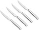Arcos 4 Inch Steak Knife Set of 4. Pocket Knife Pack with Pearl Edge for Cutting and Fillet Meat. Monoblock Stainless Steel Blade and Handle. Series Mesa