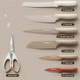 Astercook Knife Set 13 Pieces Kitchen Knives Set with Healthy Anti-Rust Coating Dishwasher Safe Stainless Steel Chef Knife Sets with 6 Blade Guards Perfect Holiday s for Kitchen