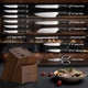 Astercook Kitchen Knife Set 15 Piece Knife Block Sets with German 1.4116 Steel Sharper and Rust Proof Full Tang Knives Set with Ergonomic Nylon Handle Dishwasher Safe Black