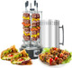 d Countertop Vertical Rotating Oven - Rotisserie Shawarma Machine Kebob Machine Stainless Steel Body W/Heat Resistant Door Includes 5 Skewers & 5 Oil Collecting Cups US Plug 110V