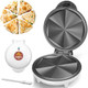 Baker's Friend 4 in 1 Waffle Maker Set: Mini Doughnut & Waffle Maker Removable Plates Compact Recipe Included Red