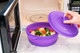Bakerpan Silicone Microwave Steamer for Vegetables Air Fryer Pot with Lid Collapsible Silicone Steamer for Cooking 64 Fl oz Capacity