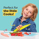 Baketivity 3 Piece Kids Knife Set Plastic Kids Safe Knives for Kitchen Toddler Knife Set for Real Cooking Dishwasher Safe Kid Friendly Safe Knives Set for Cutting Fruits Veggies Cakes