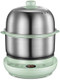 Bar Electric Small Food Steamer 2 Tier Egg Cooker with Steaming & Frying Stainless Steel Vegetable Steamer for Cooking Anti-dry Burn Protection 9.5h Preset 360W ZDQ-B14Y5