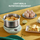 Bar Electric Small Food Steamer 2 Tier Egg Cooker with Steaming & Frying Stainless Steel Vegetable Steamer for Cooking Anti-dry Burn Protection 9.5h Preset 360W ZDQ-B14Y5