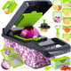 Vegetable Chopper - 20 in 1 Onion Chopper with Catch Container - Slicer Dicer Cutter - Professional Multifunctional Chopper - BPA - (16 piece set)