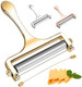 Bellemain Stainless Steel Wire Cheese Slicer - Hand Held Cutter for Cheddar Gruyere Raclette Mozzarella Block Adjustable Shaver Thick & Thin Slicer Curler (Silver)