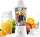 Portable Blender 360 Watt Personal Blender for Shakes and Smoothies 6000mAh USB Rechargeable BPA 24 Oz Juicer Cup with 6 Blades and Lid Self Cleaning Portable Juicer for Kitchen/Travel White